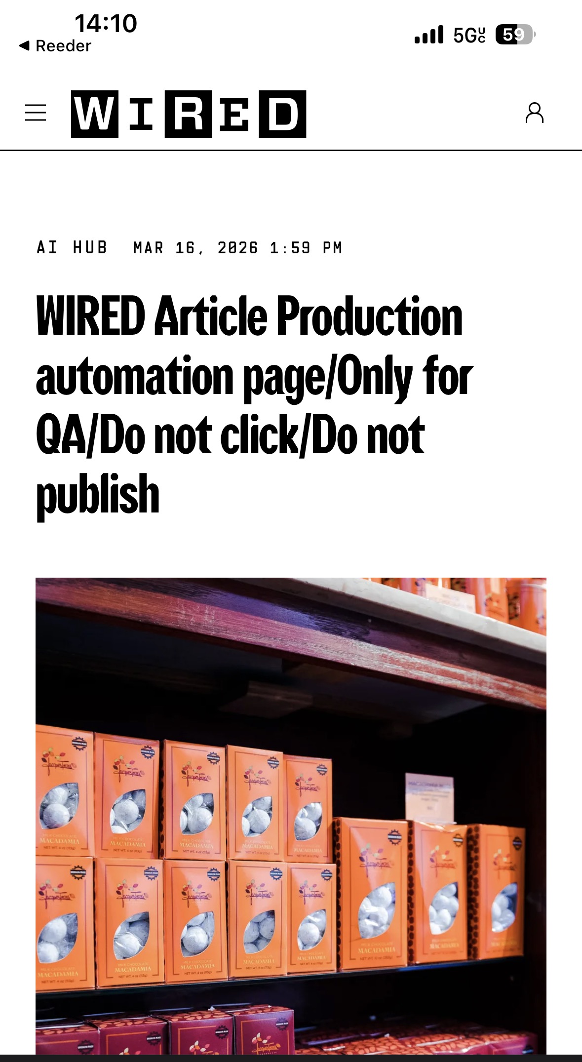 The same placeholder “Do not publish” page live on WIRED’s website.